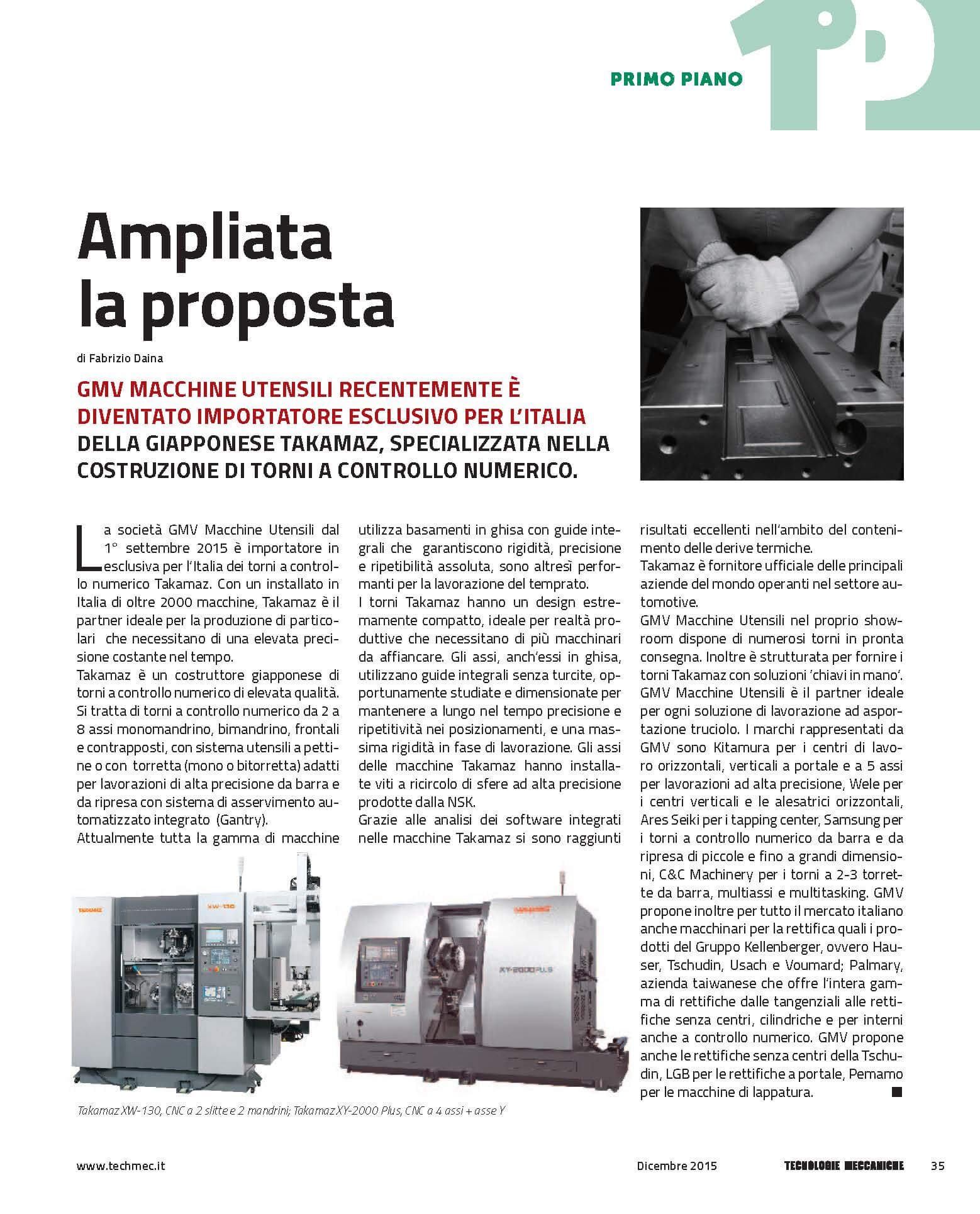 articolo gmv macchine utensili macchine takamaz