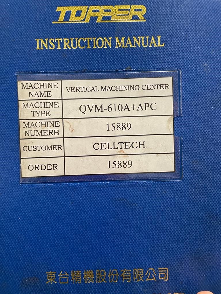 Centro di lavoro verticale TOPPER QVM-610A APC