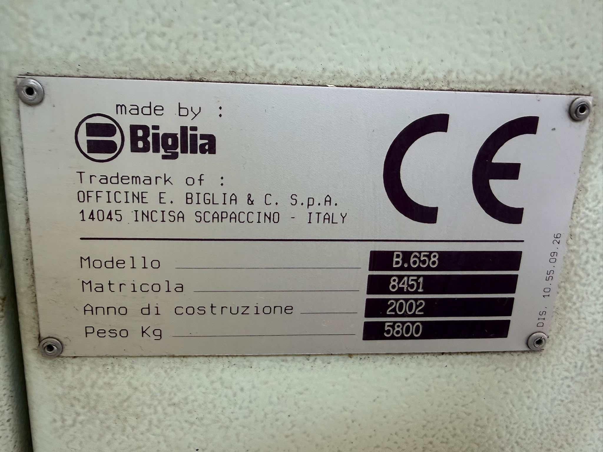 Tornio a controllo numerico BIGLIA B658