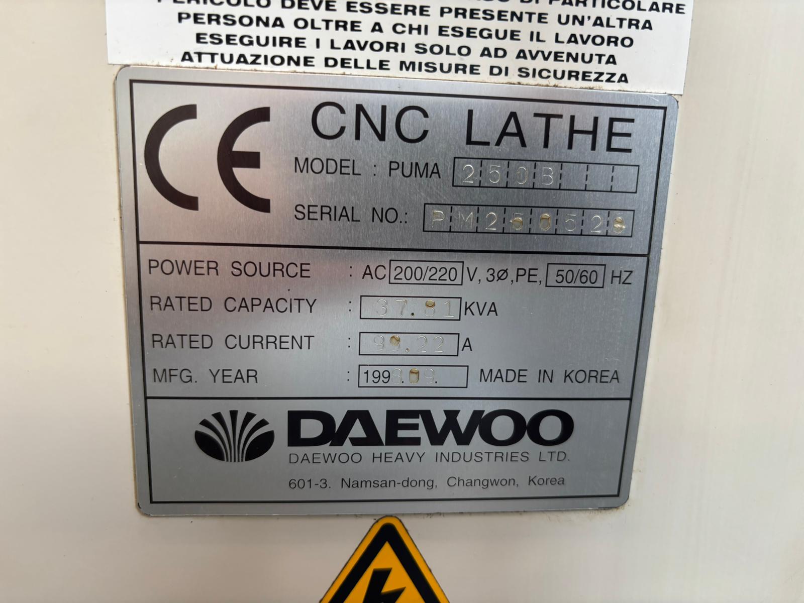 Tornio a controllo numerico DAEWOO PUMA 250B